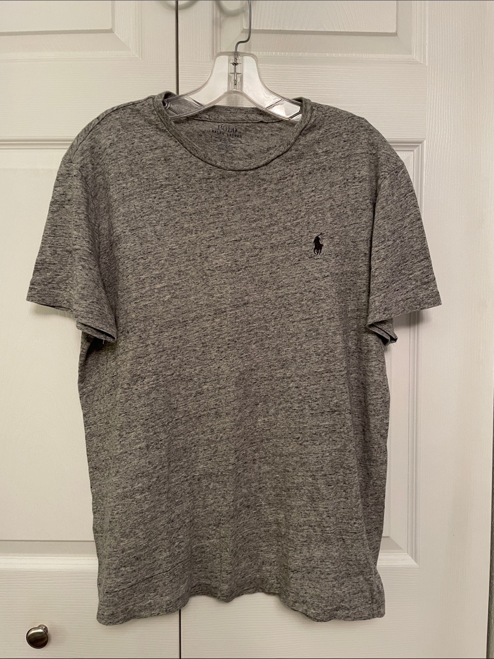 Polo Ralph Lauren Medium Heather Gray Cotton Short Sleeve Tee Shirt Great Shape